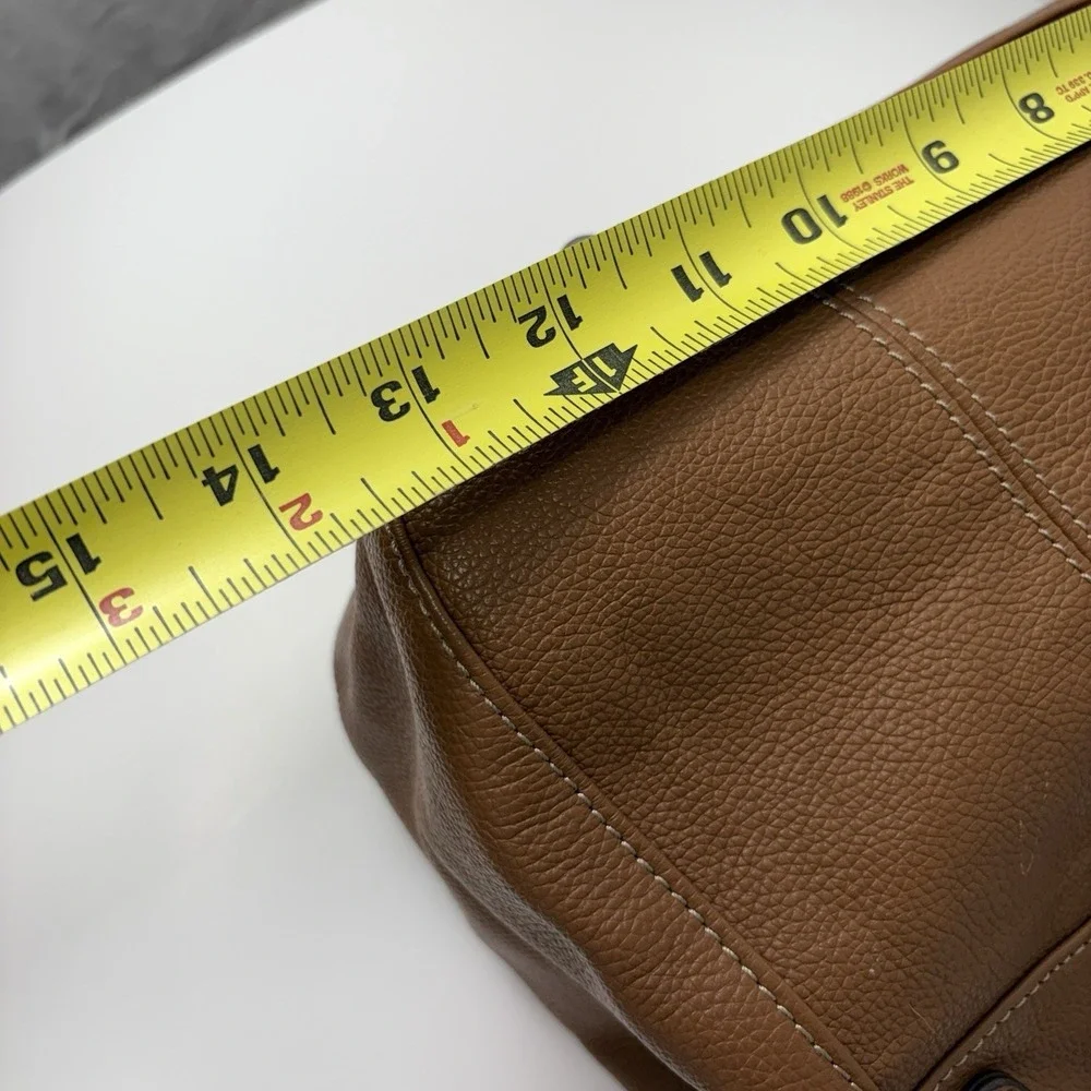 Tignanello Caramel Graham Cracker Brown Pebbled Leather Hobo Bag Silver‎ Y2K 15